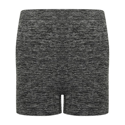 Dark Grey Marl - Front - Tombo Womens-Ladies Melange Seamless Shorts