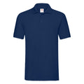 Navy - Front - Fruit of the Loom Mens Premium Pique Polo Shirt