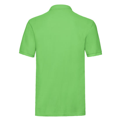 Lime - Back - Fruit of the Loom Mens Premium Pique Polo Shirt
