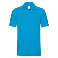 Azure Blue - Front - Fruit of the Loom Mens Premium Pique Polo Shirt