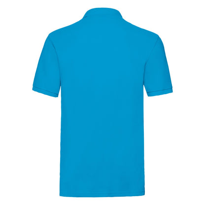 Azure Blue - Back - Fruit of the Loom Mens Premium Pique Polo Shirt