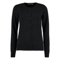 Black - Front - Kustom Kit Womens-Ladies Arundel Crew Neck Classic Long-Sleeved Cardigan