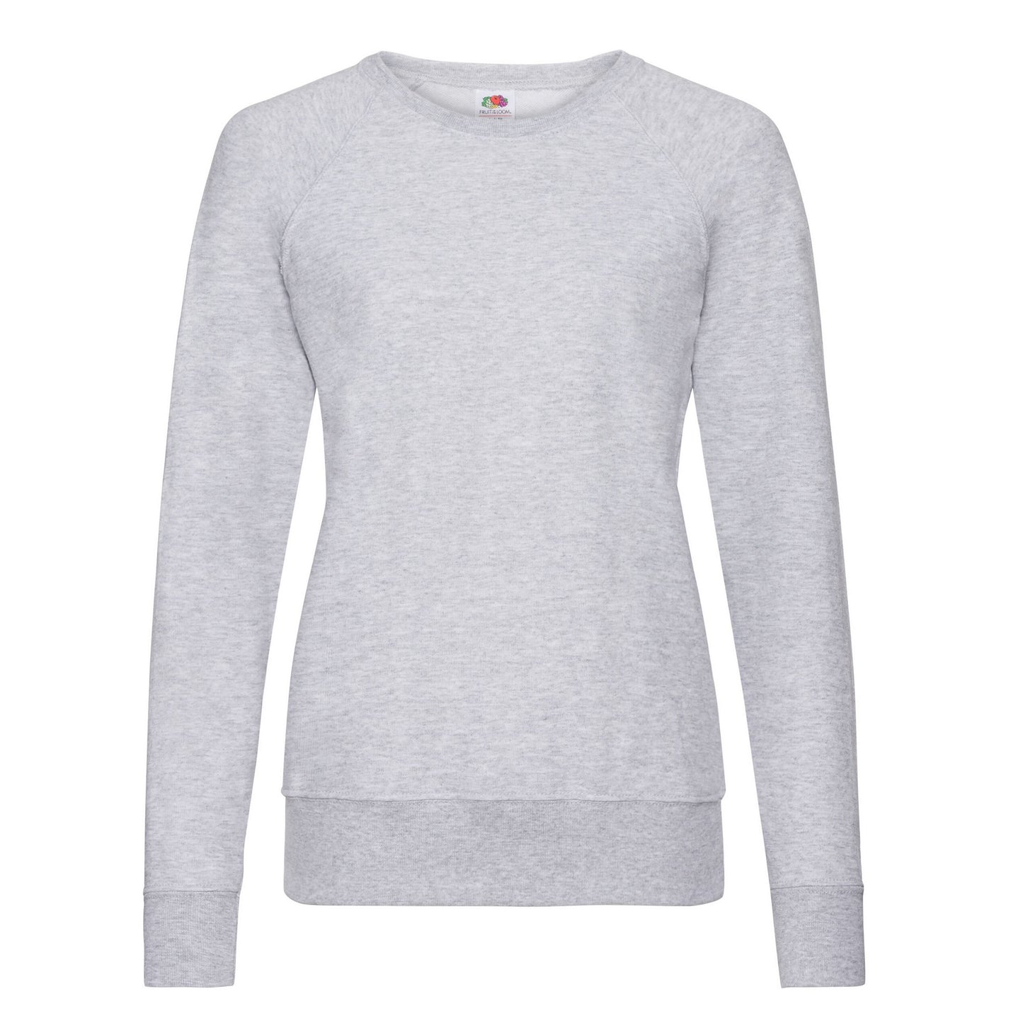 Heather Grey - Front - Fruit of the Loom Womens-Ladies Lightweight Lady Fit Raglan Sweatshirt