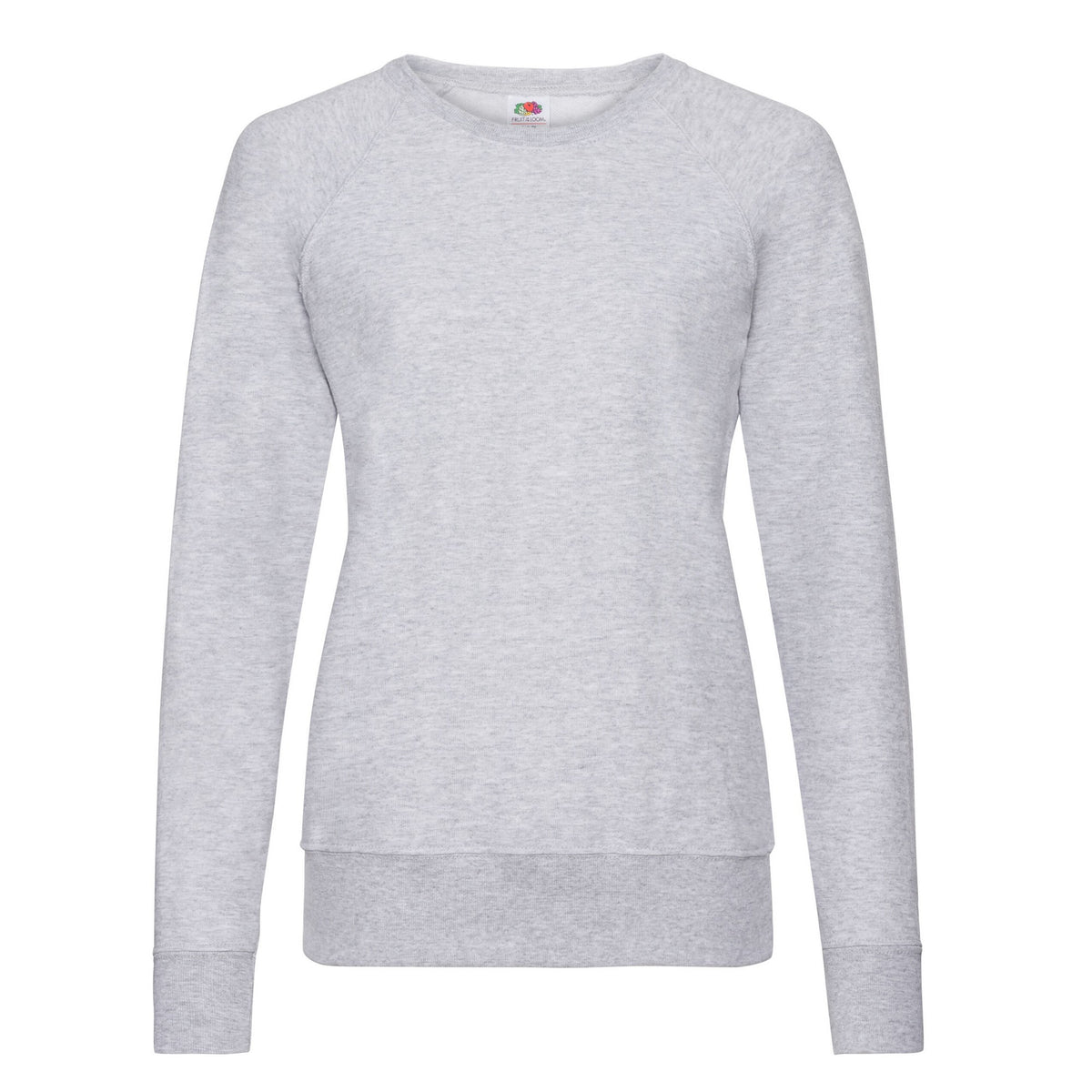 Heather Grey - Front - Fruit of the Loom Womens-Ladies Lightweight Lady Fit Raglan Sweatshirt