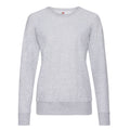 Heather Grey - Front - Fruit of the Loom Womens-Ladies Lightweight Lady Fit Raglan Sweatshirt