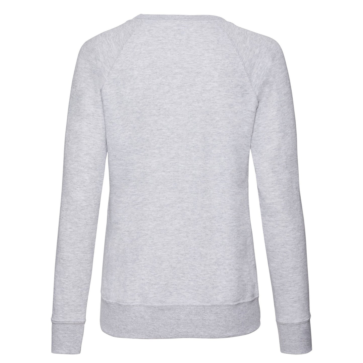 Heather Grey - Back - Fruit of the Loom Womens-Ladies Lightweight Lady Fit Raglan Sweatshirt