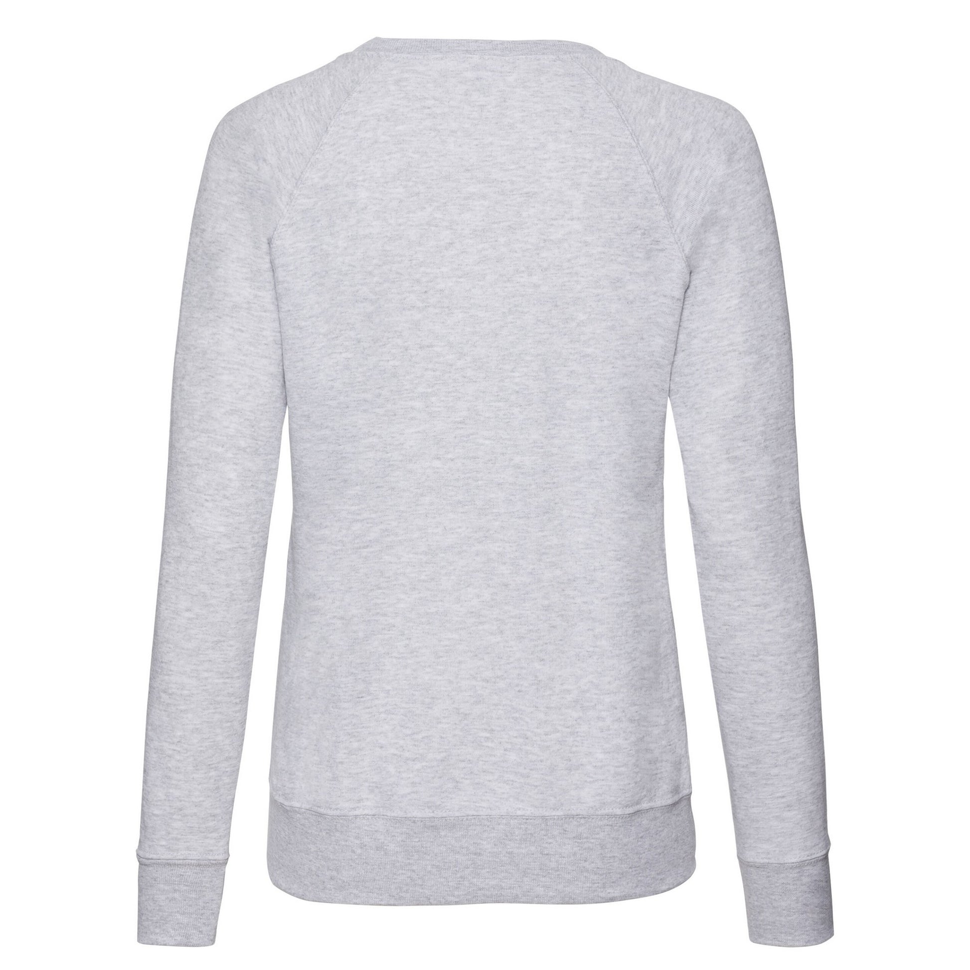 Heather Grey - Back - Fruit of the Loom Womens-Ladies Lightweight Lady Fit Raglan Sweatshirt