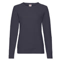 Deep Navy - Front - Fruit of the Loom Womens-Ladies Lightweight Lady Fit Raglan Sweatshirt