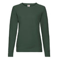 Bottle Green - Front - Fruit of the Loom Womens-Ladies Lightweight Lady Fit Raglan Sweatshirt