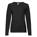 Black - Front - Fruit of the Loom Womens-Ladies Lightweight Lady Fit Raglan Sweatshirt