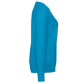 Azure Blue - Side - Fruit of the Loom Womens-Ladies Lightweight Lady Fit Raglan Sweatshirt
