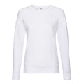White - Front - Fruit of the Loom Womens-Ladies Lightweight Lady Fit Raglan Sweatshirt