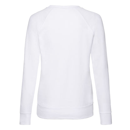 White - Back - Fruit of the Loom Womens-Ladies Lightweight Lady Fit Raglan Sweatshirt