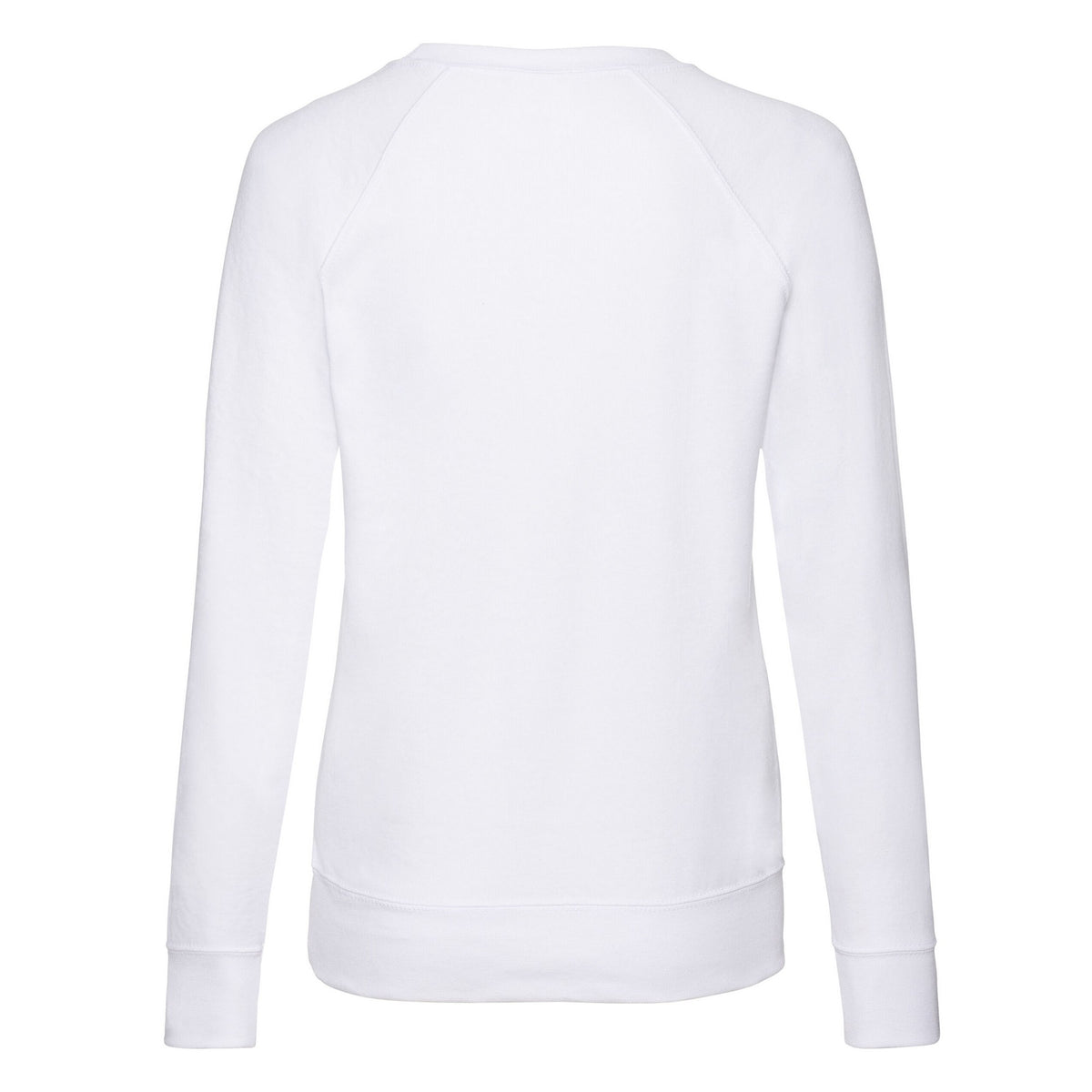 White - Back - Fruit of the Loom Womens-Ladies Lightweight Lady Fit Raglan Sweatshirt