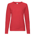 Red - Front - Fruit of the Loom Womens-Ladies Lightweight Lady Fit Raglan Sweatshirt
