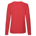 Red - Back - Fruit of the Loom Womens-Ladies Lightweight Lady Fit Raglan Sweatshirt