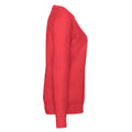 Red - Side - Fruit of the Loom Womens-Ladies Lightweight Lady Fit Raglan Sweatshirt