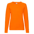Orange - Front - Fruit of the Loom Womens-Ladies Lightweight Lady Fit Raglan Sweatshirt