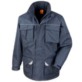 Navy - Front - WORK-GUARD by Result Mens Sabre Padded Long Coat