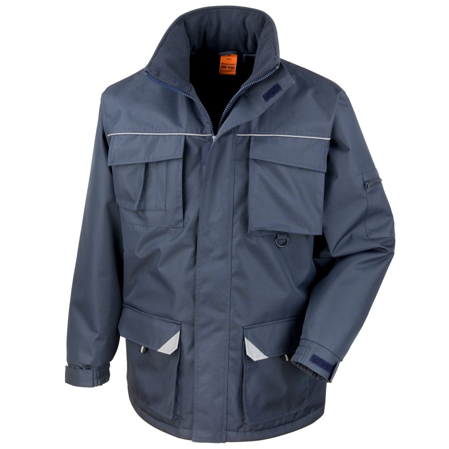 Navy - Front - WORK-GUARD by Result Mens Sabre Padded Long Coat