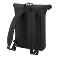 Black - Back - Bagbase Roll Top Backpack
