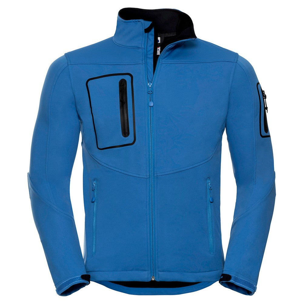 Azure Blue - Front - Russell Mens Sports Soft Shell Jacket