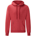 Heather Red - Front - Fruit of the Loom Mens Classic Heather Hoodie