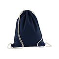 French Navy - Front - Westford Mill Organic Cotton Drawstring Bag