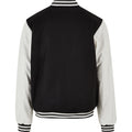 Black-White - Back - Build Your Brand Mens Old School College Varsity Jacket