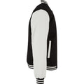 Black-White - Side - Build Your Brand Mens Old School College Varsity Jacket