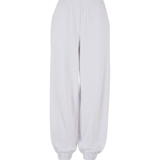 White - Front - Build Your Brand Womens-Ladies Balloon High Waist Jogging Bottoms
