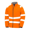 Fluorescent Orange - Front - Result Mens Double Layered Recycled Safety Soft Shell Jacket