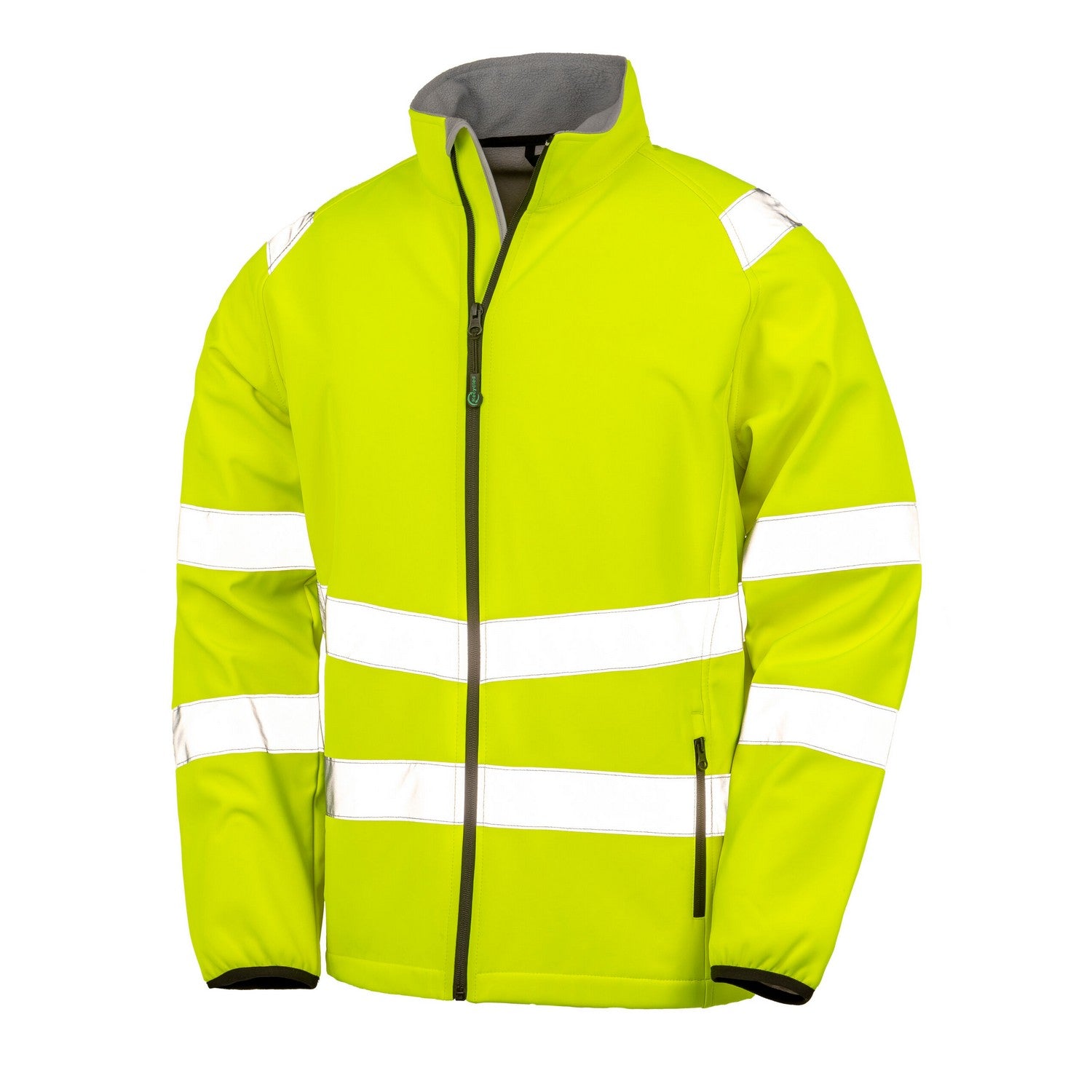 Fluorescent Yellow - Front - Result Unisex Adult Double Layered Recycled Soft Shell Jacket