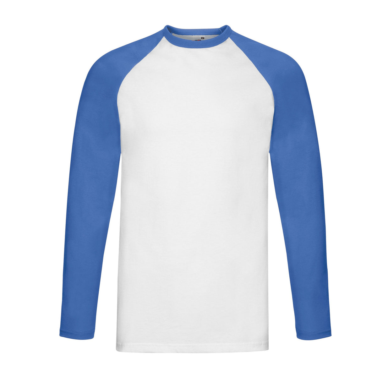 White-Royal Blue - Front - Fruit of the Loom Mens Contrast Long-Sleeved Baseball T-Shirt