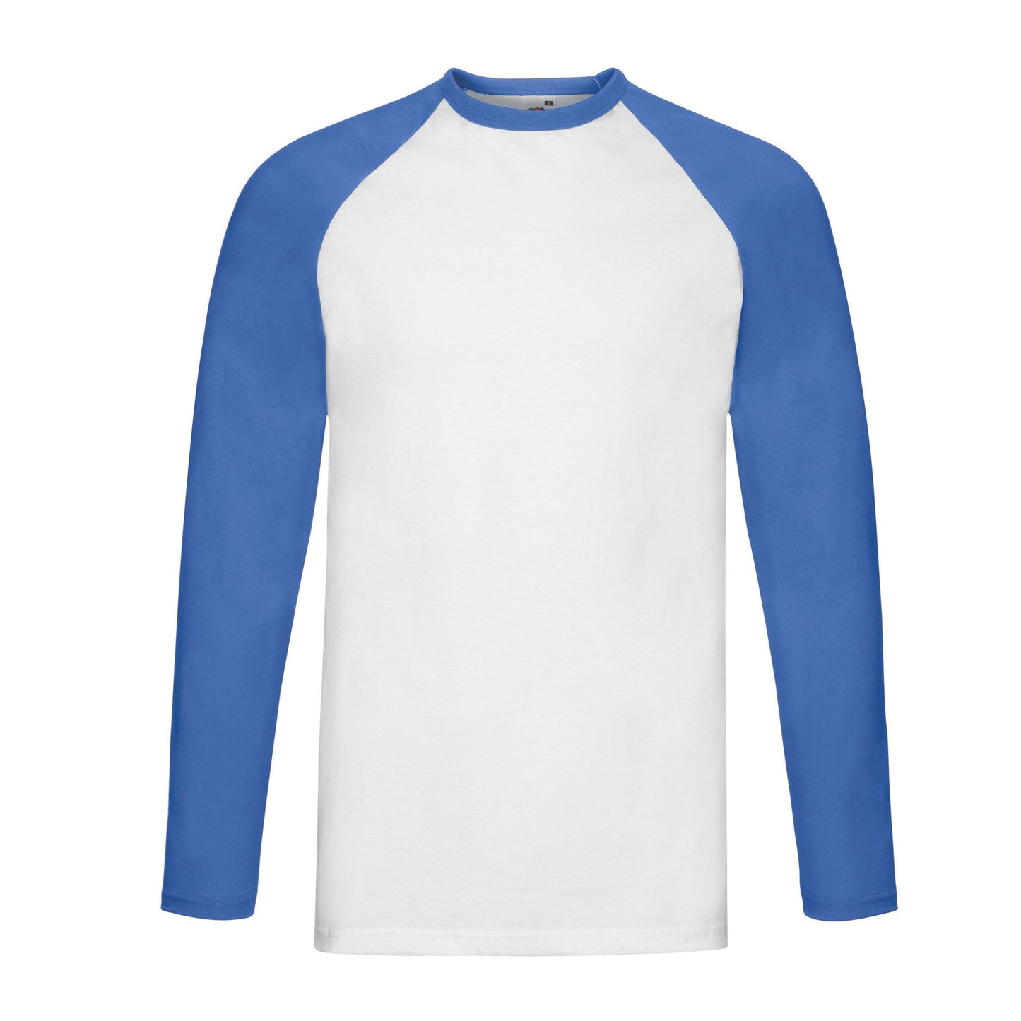 White-Royal Blue - Front - Fruit of the Loom Mens Contrast Long-Sleeved Baseball T-Shirt