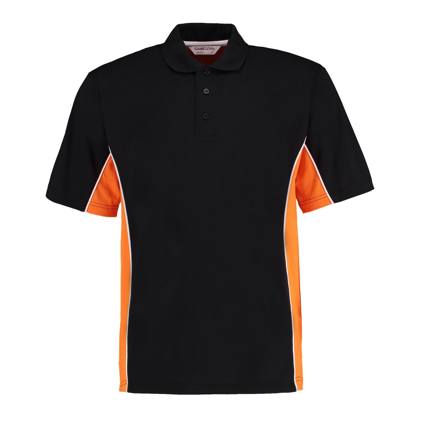 Black-Orange-White - Front - GAMEGEAR Mens Track Classic Polo Shirt