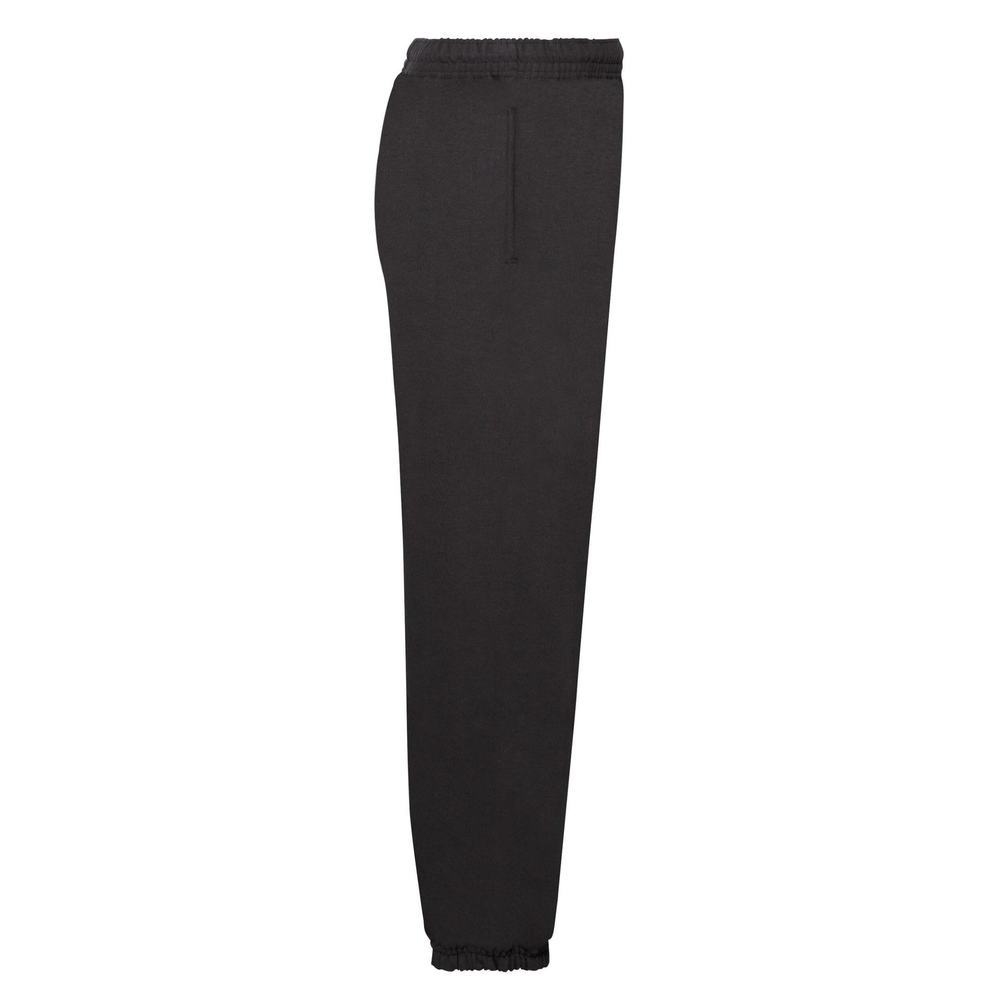 Black - Side - Fruit of the Loom Childrens-Kids Classic Plain Elasticated Cuff Jogging Bottoms