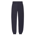 Deep Navy - Front - Fruit of the Loom Childrens-Kids Classic Plain Elasticated Cuff Jogging Bottoms