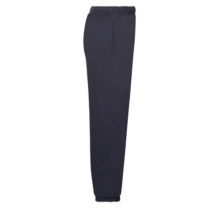 Deep Navy - Side - Fruit of the Loom Childrens-Kids Classic Plain Elasticated Cuff Jogging Bottoms