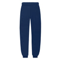 Navy - Front - Fruit of the Loom Childrens-Kids Classic Plain Elasticated Cuff Jogging Bottoms