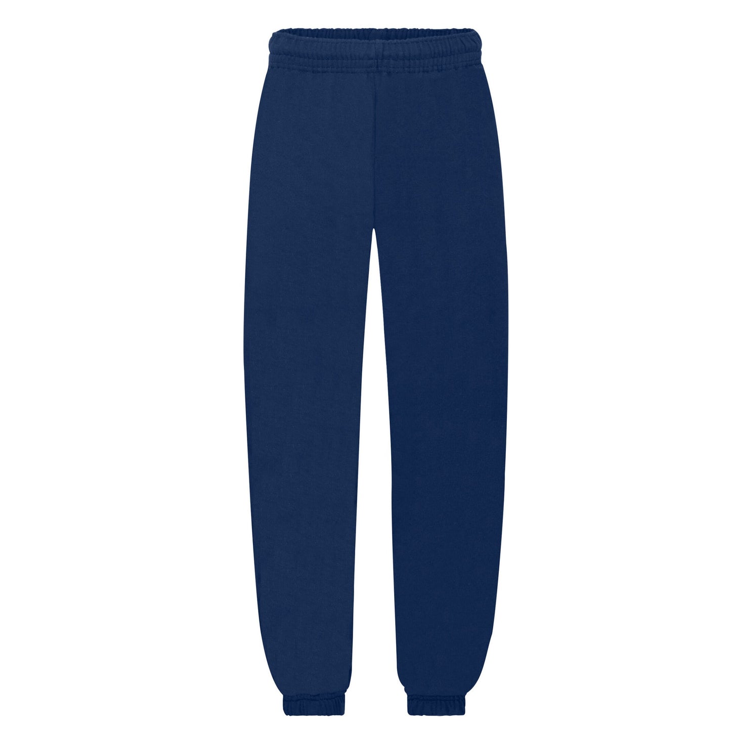 Navy - Front - Fruit of the Loom Childrens-Kids Classic Plain Elasticated Cuff Jogging Bottoms