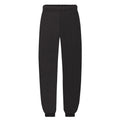 Black - Front - Fruit of the Loom Childrens-Kids Classic Plain Elasticated Cuff Jogging Bottoms