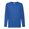 Royal Blue - Front - Fruit of the Loom Childrens-Kids Valueweight Plain Long-Sleeved T-Shirt