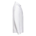 White - Side - Fruit of the Loom Childrens-Kids 65-35 Plain Long-Sleeved Polo Shirt