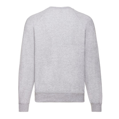 Grey - Back - Fruit of the Loom Unisex Adult Classic Heather Raglan Sweatshirt