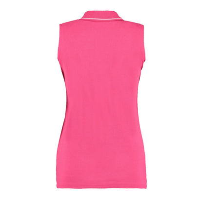 Raspberry-White - Back - GAMEGEAR Womens-Ladies Sleeveless Polo Shirt
