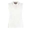 White-Navy - Front - GAMEGEAR Womens-Ladies Sleeveless Polo Shirt