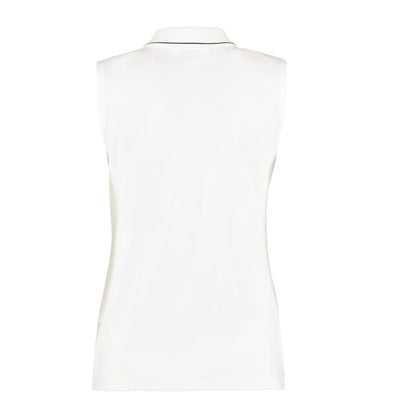 White-Navy - Back - GAMEGEAR Womens-Ladies Sleeveless Polo Shirt