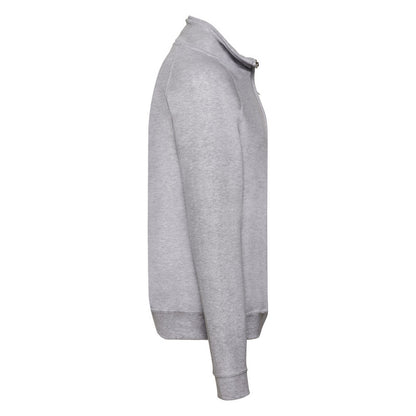 Heather Grey - Side - Fruit Of The Loom Mens Classic Quarter Zip Sweatshirt