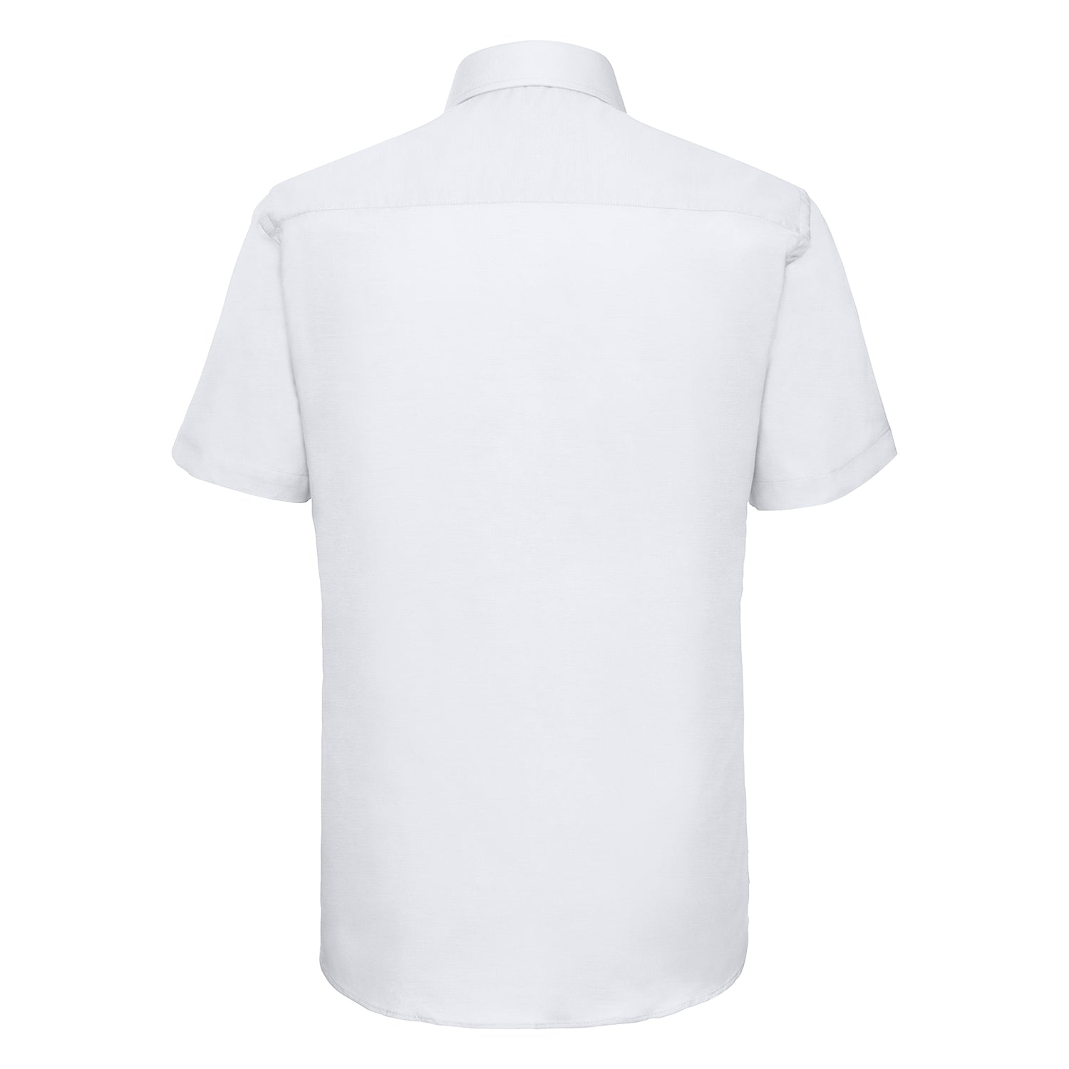 White - Back - Russell Collection Mens Plain Oxford Easy-Care Short-Sleeved Shirt
